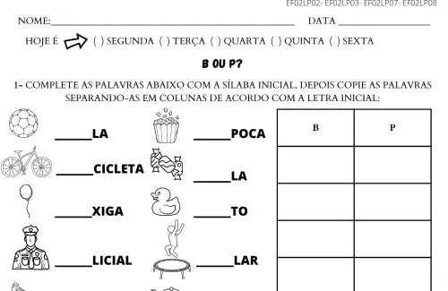 Atividades de Alfabetização 2º ano