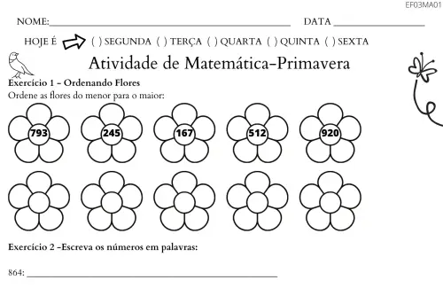 atividade 3º ano primavera