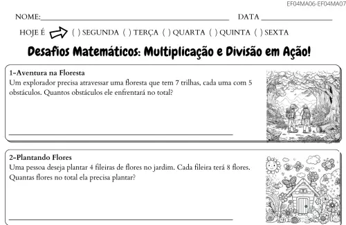 Atividade de matemática 4º ano: situações problema 4 ano