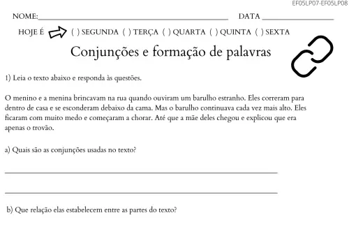 atividade 5º ano conjunções