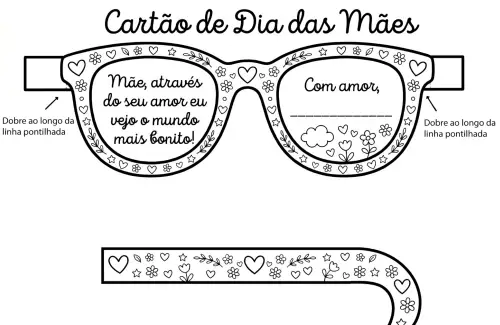 cartão dia das mães óculos
