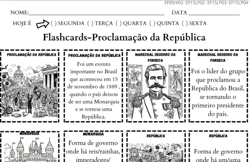 atividade de Proclamação da república flashcards