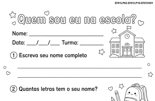 Atividade de Volta às Aulas 1º ano