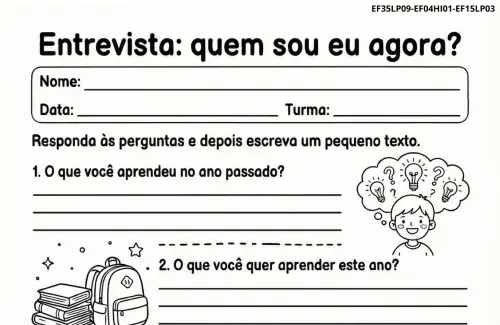 Atividade de Volta às Aulas 4º ano
