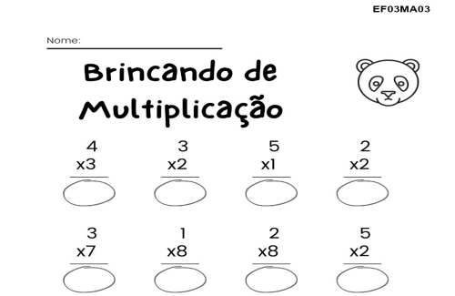 Atividades para o 3º ano de Matemática – Multiplicação por 5