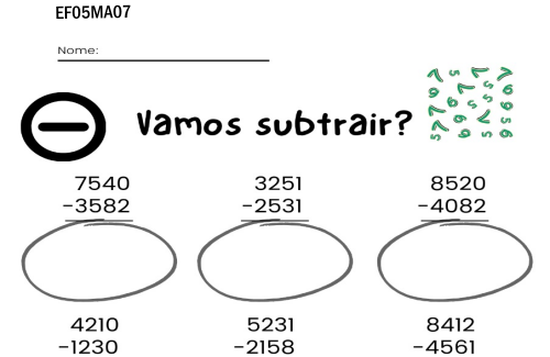 atividade de subtração