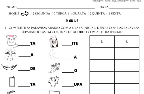 Atividades de Alfabetização 2º ano