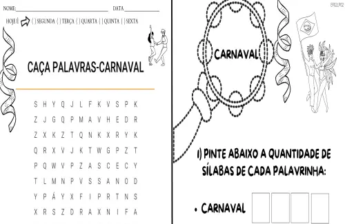 Caca Palavras Carnaval Dificil 2