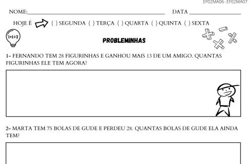 Problemas de matemática 3° ano imprimir - Atividades Pedagógicas