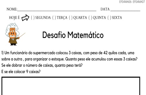 Desafio de Matemática  Desafios de matemática, Atividades de