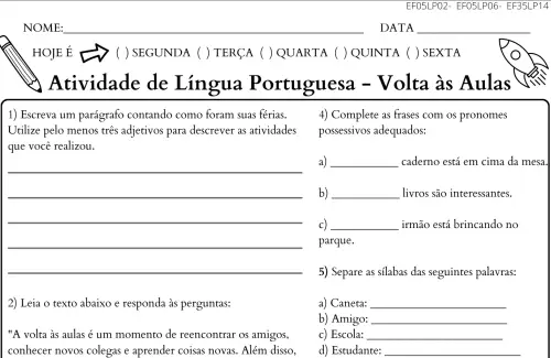 Atividades de interpretação de texto 5º ano - português 5º ano