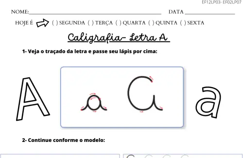 atividade de caligrafia letra A