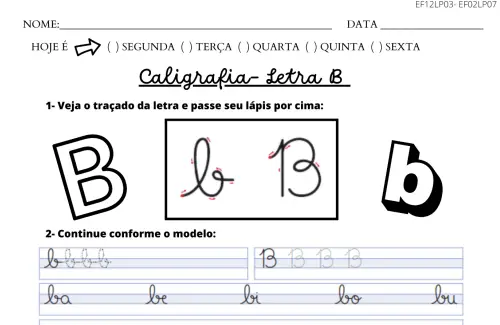 atividade de caligrafia letra B