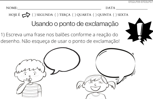 atividade ponto de exclamação