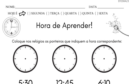 Aprendendo e se divertindo com as horas - Materiais e Atividades