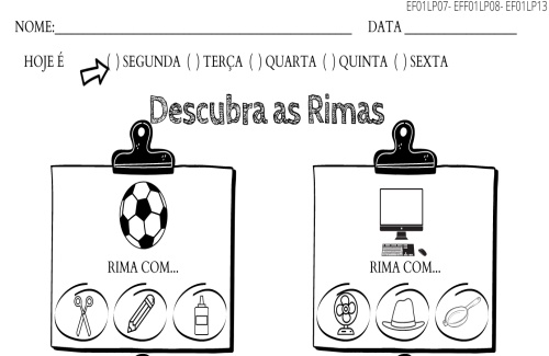 atividade de rima